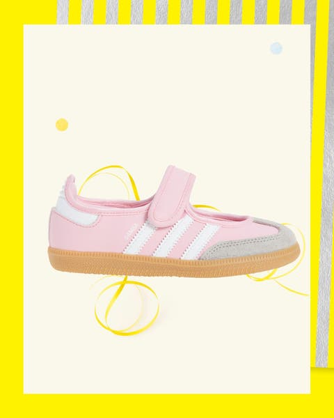 Girls pink adidas mary janes.