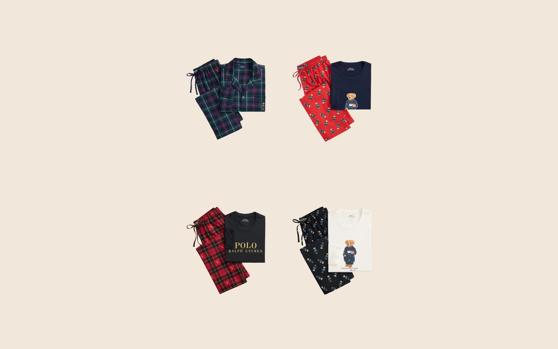 Four Polo Ralph Lauren Pajama Sets.