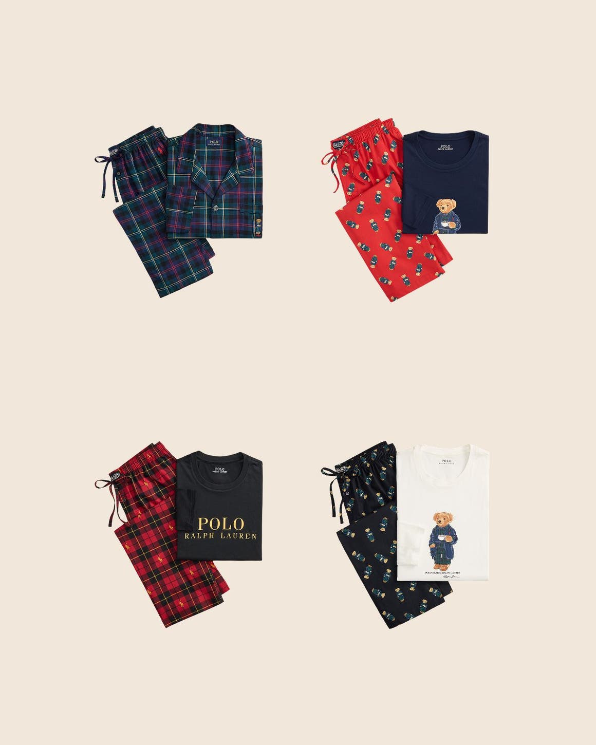 Four Polo Ralph Lauren Pajama Sets.