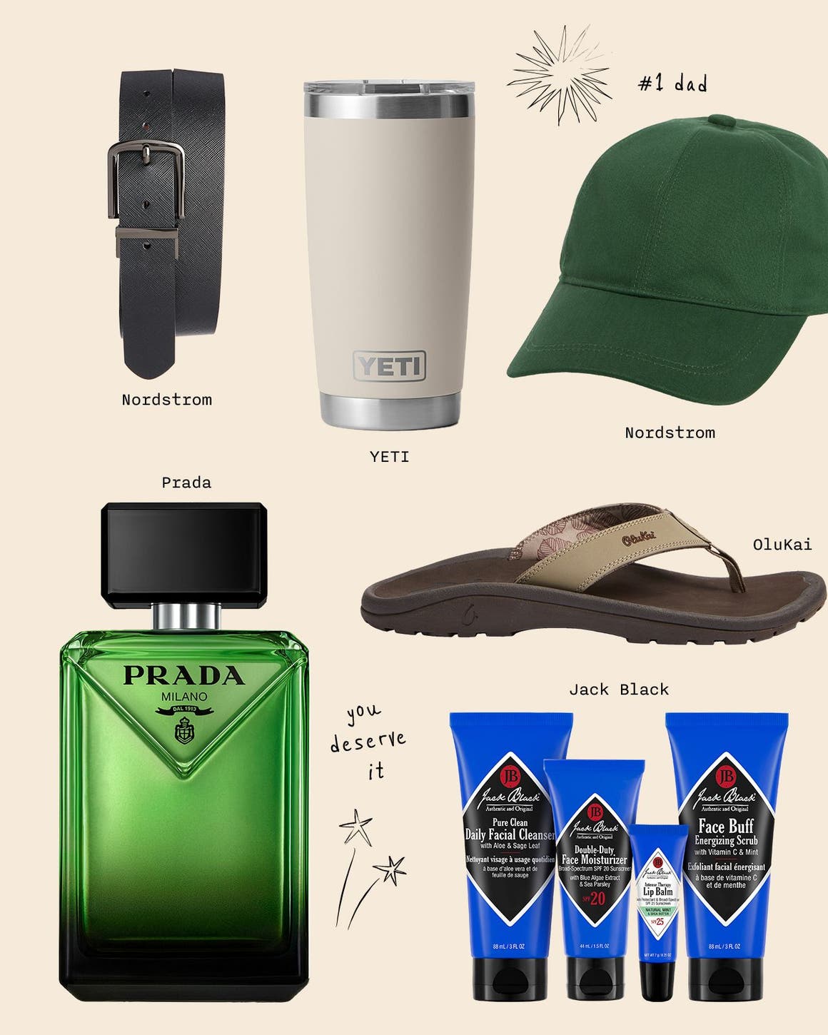 A collage of Father's Day gifts.