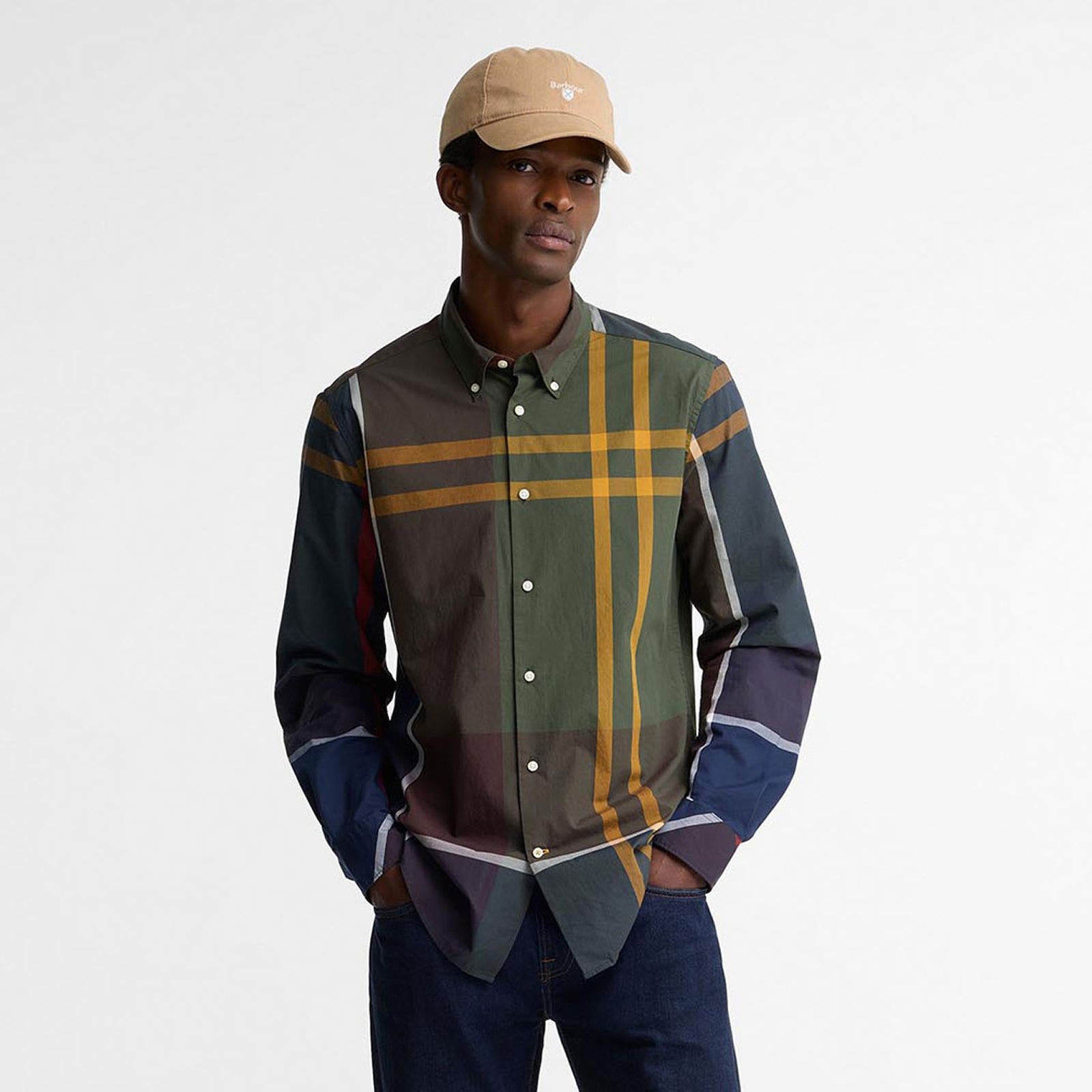 A man wearing plaid shirt.
