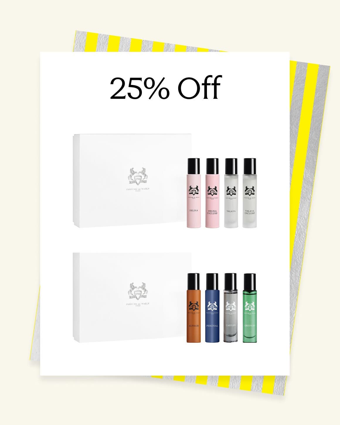 Parfums de Marly fragrance sets.