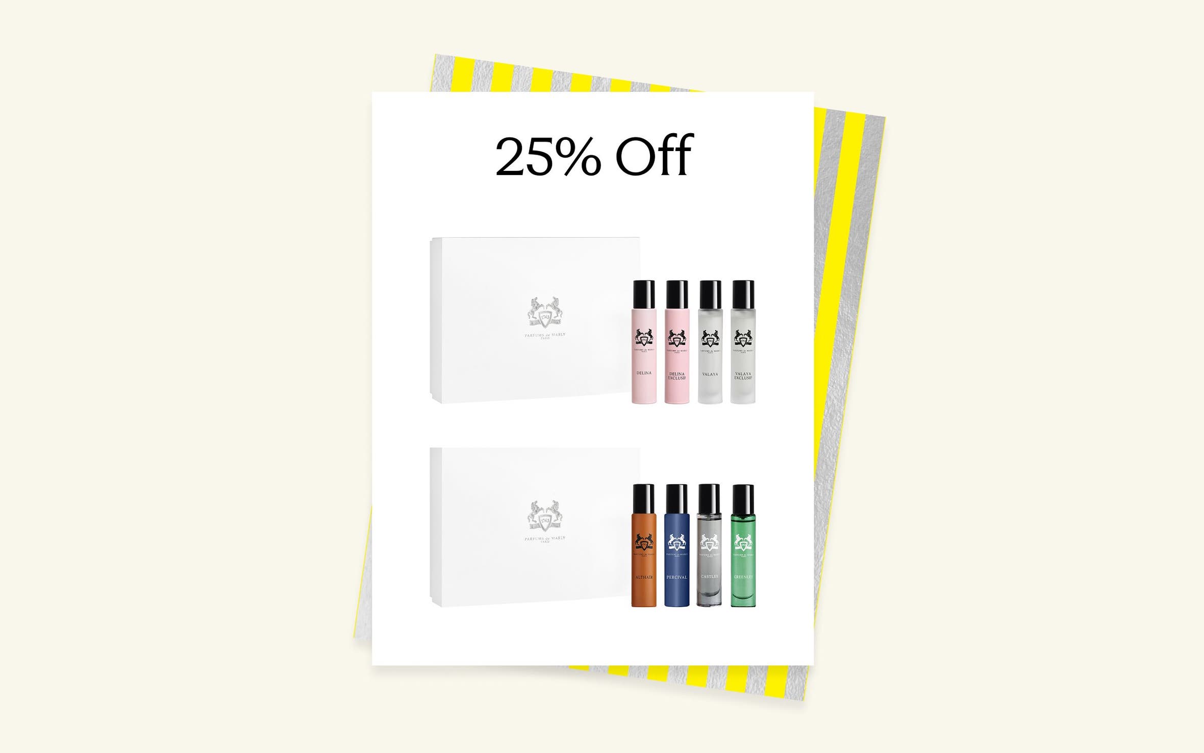 Parfums de Marly fragrance sets.