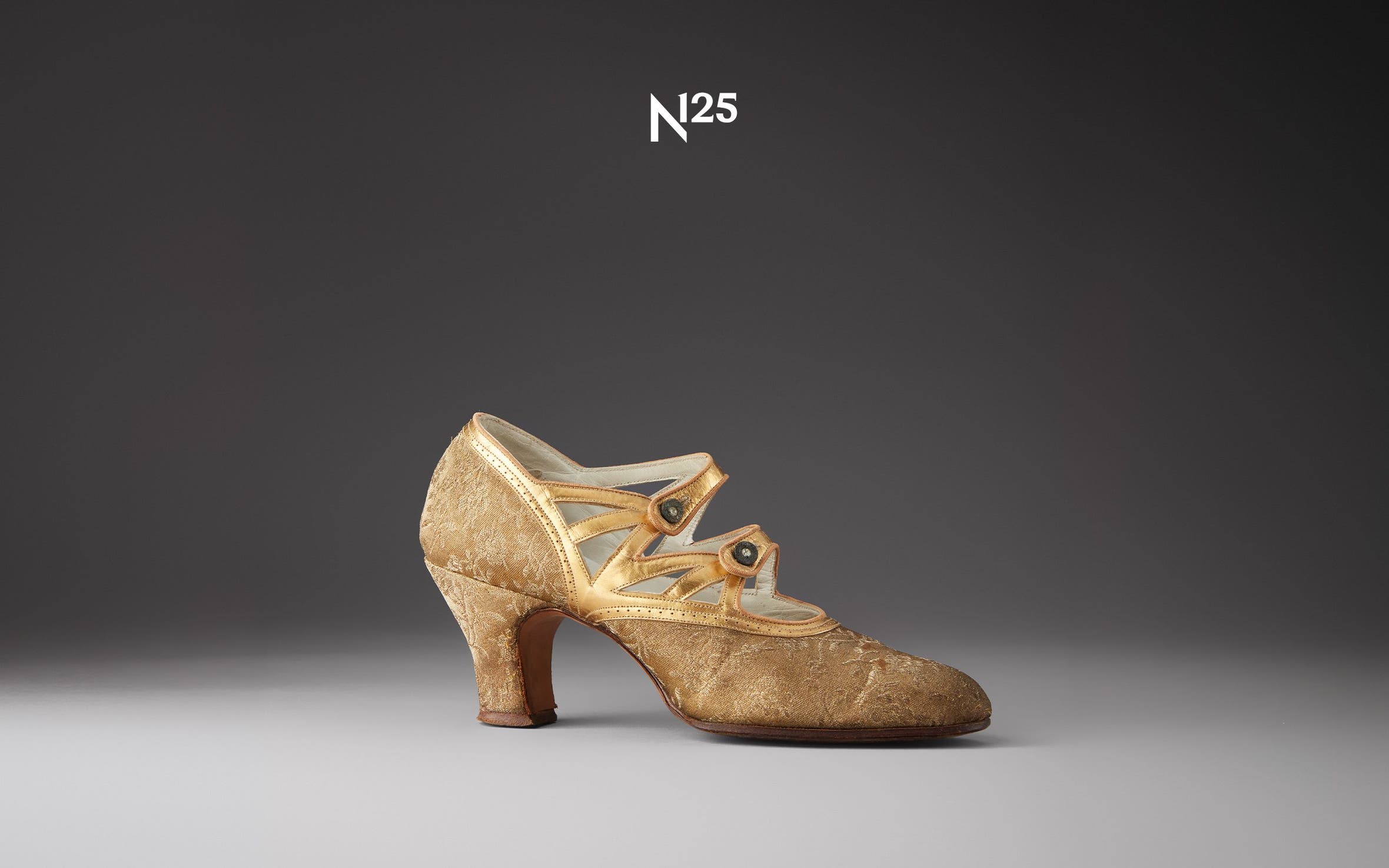Gold evening shoe, ca. 1925.