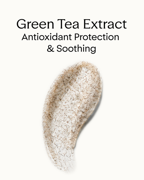 Green tea extract: antioxidant protection and soothing.