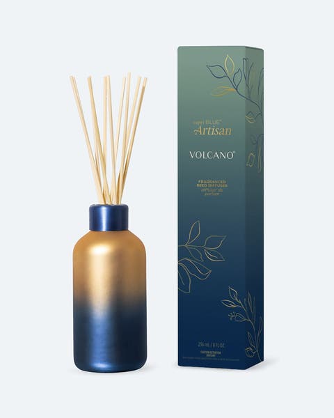 A blue and gold diffuser.