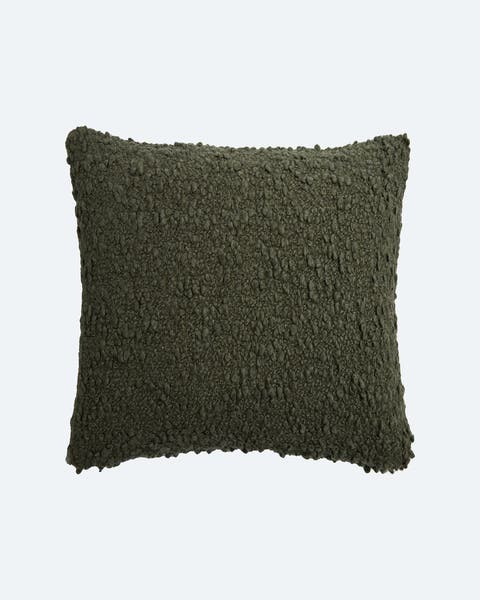 A green throw pillow.