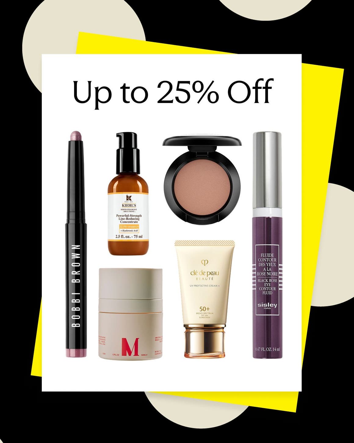 Skin care and makeup products.
