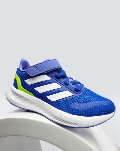 A blue kids’ sneaker.