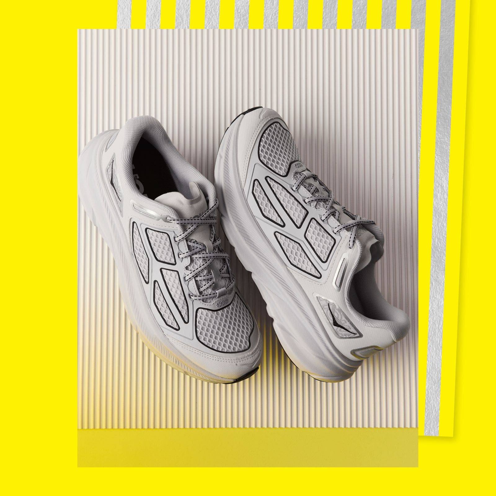 A pair of Hoka sneakers.