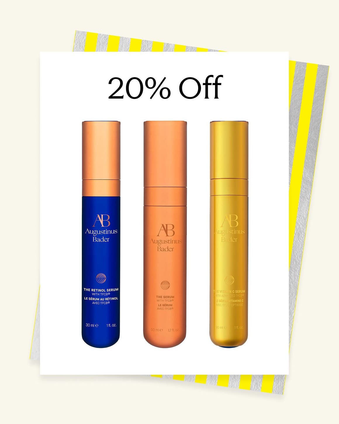 Augustinus Bader skin care products.