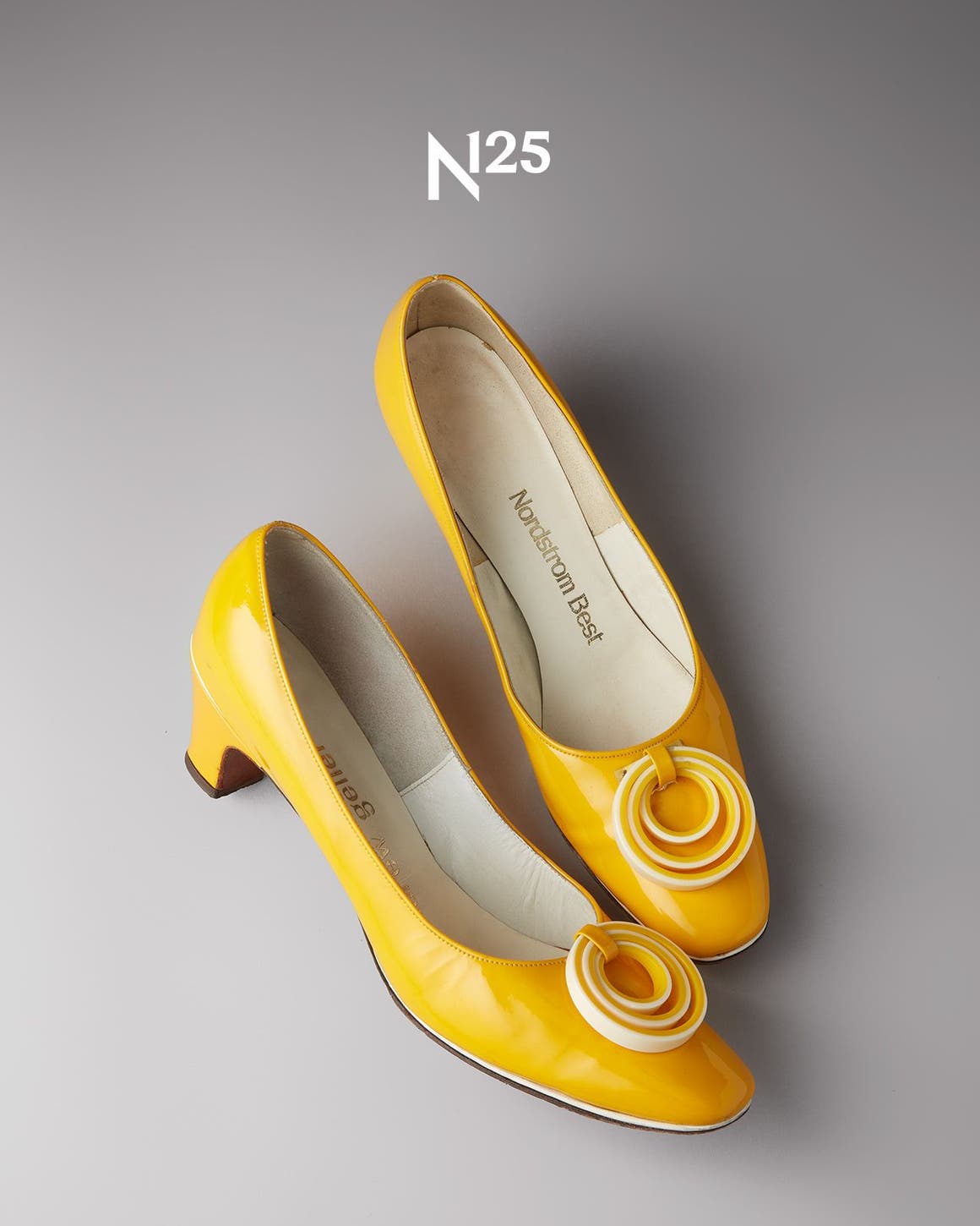 Andrew Geller yellow pump with spiral accent, ca. 1966.