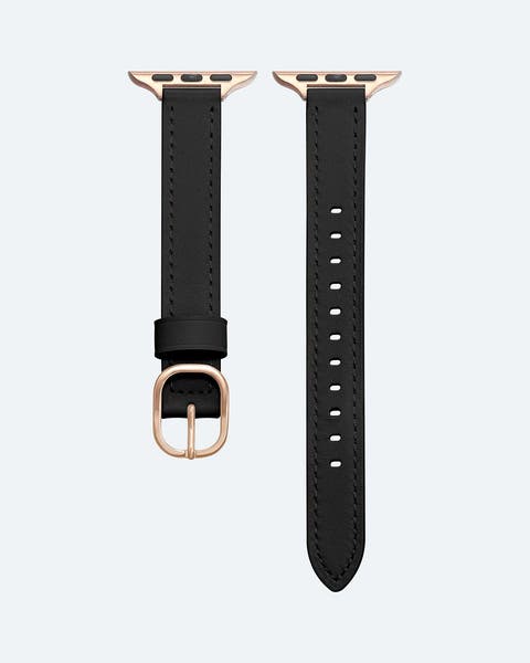 A black watch strap.