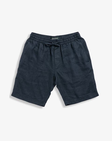 Dark blue shorts.