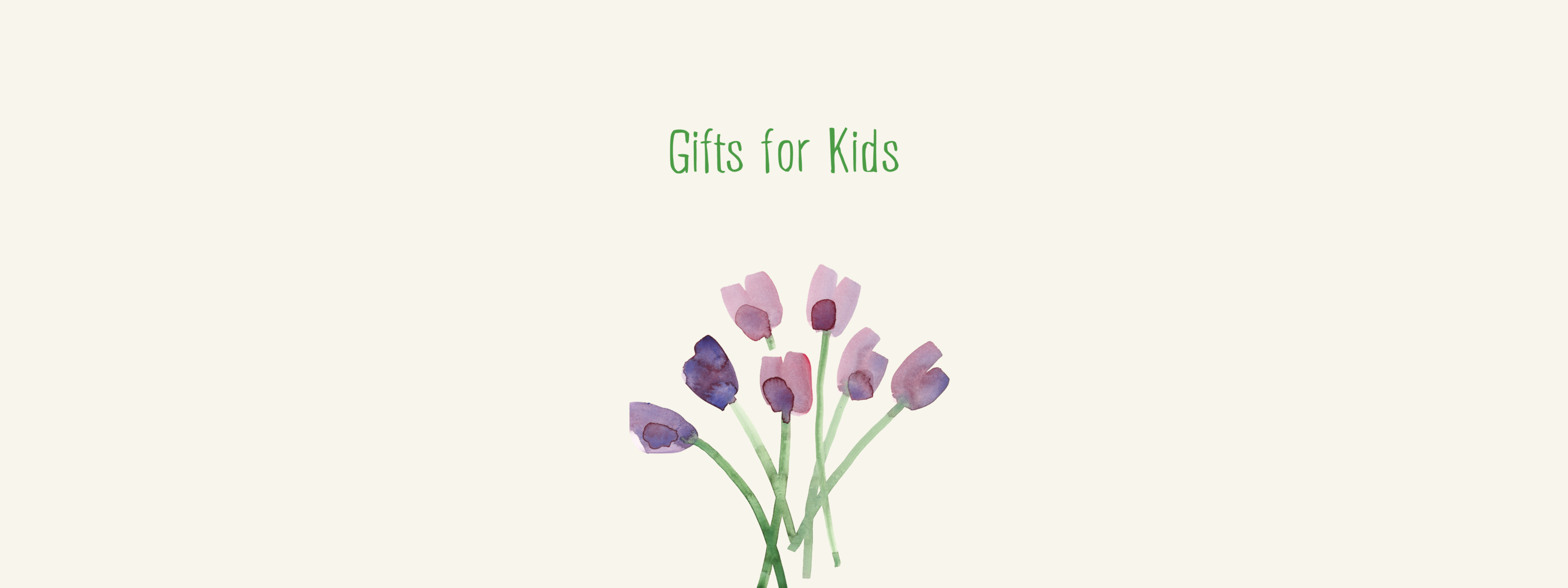 Gifts for kids. An illustration of tulips. 