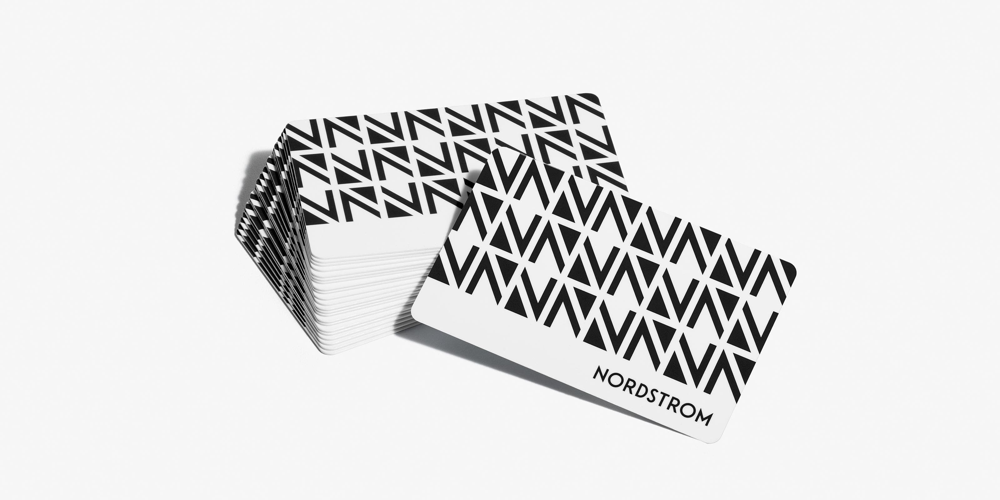 A stack of Nordstrom gift cards. 