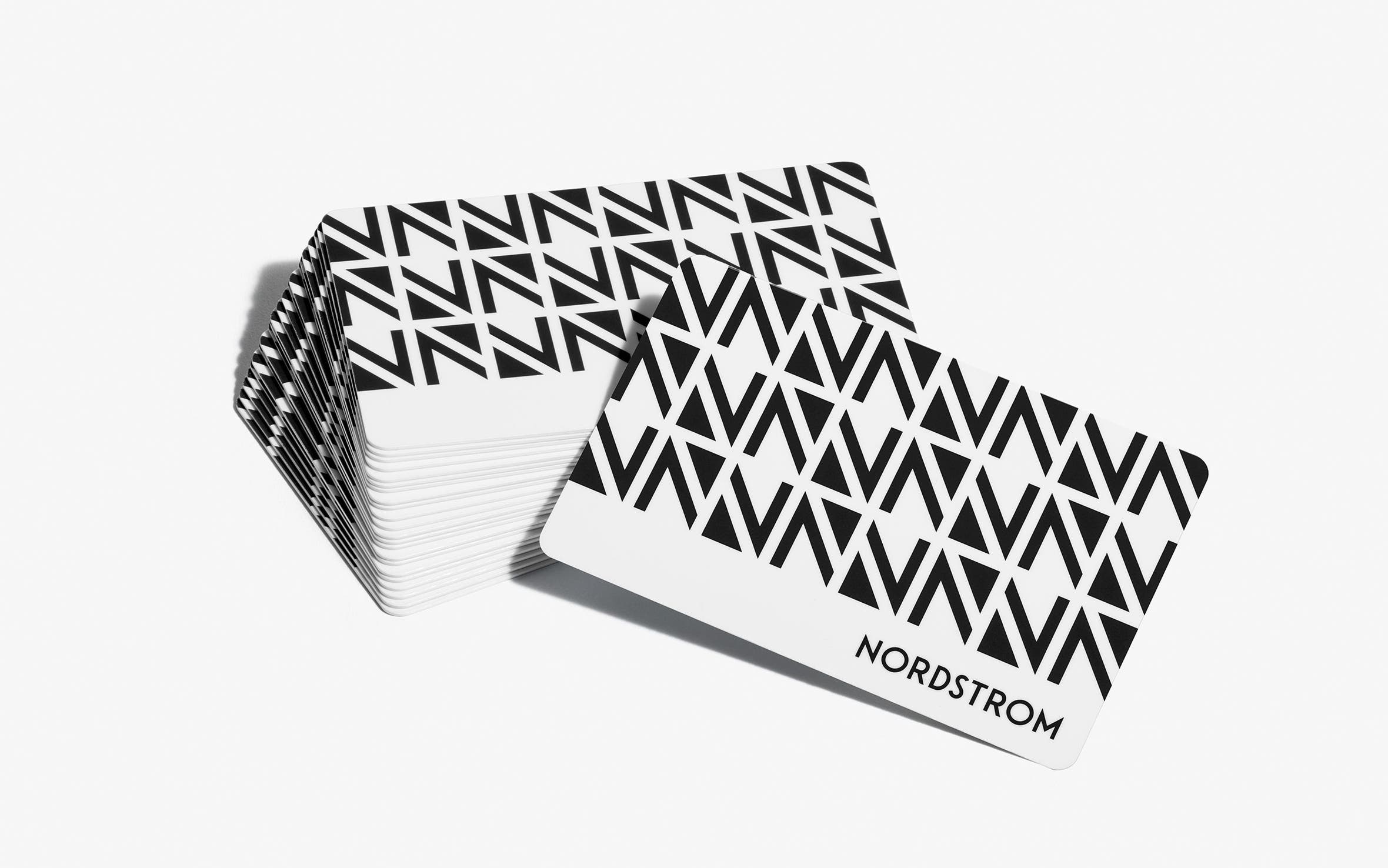 A stack of Nordstrom gift cards.