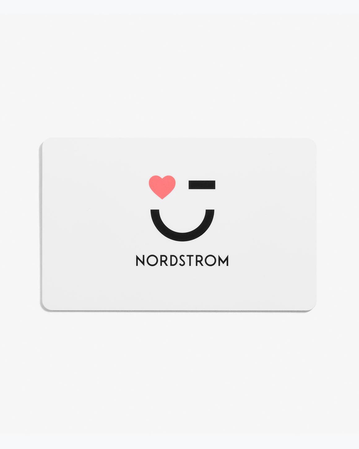 A Nordstrom gift card with a smile and wink.