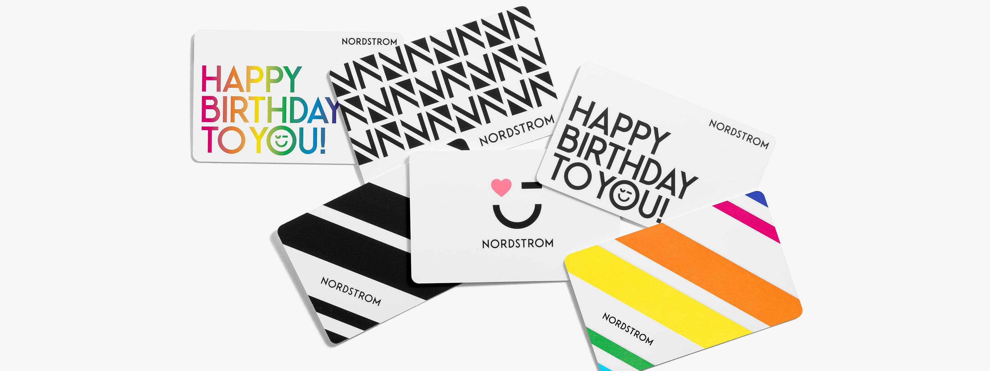 A variety of Nordstrom gift cards.