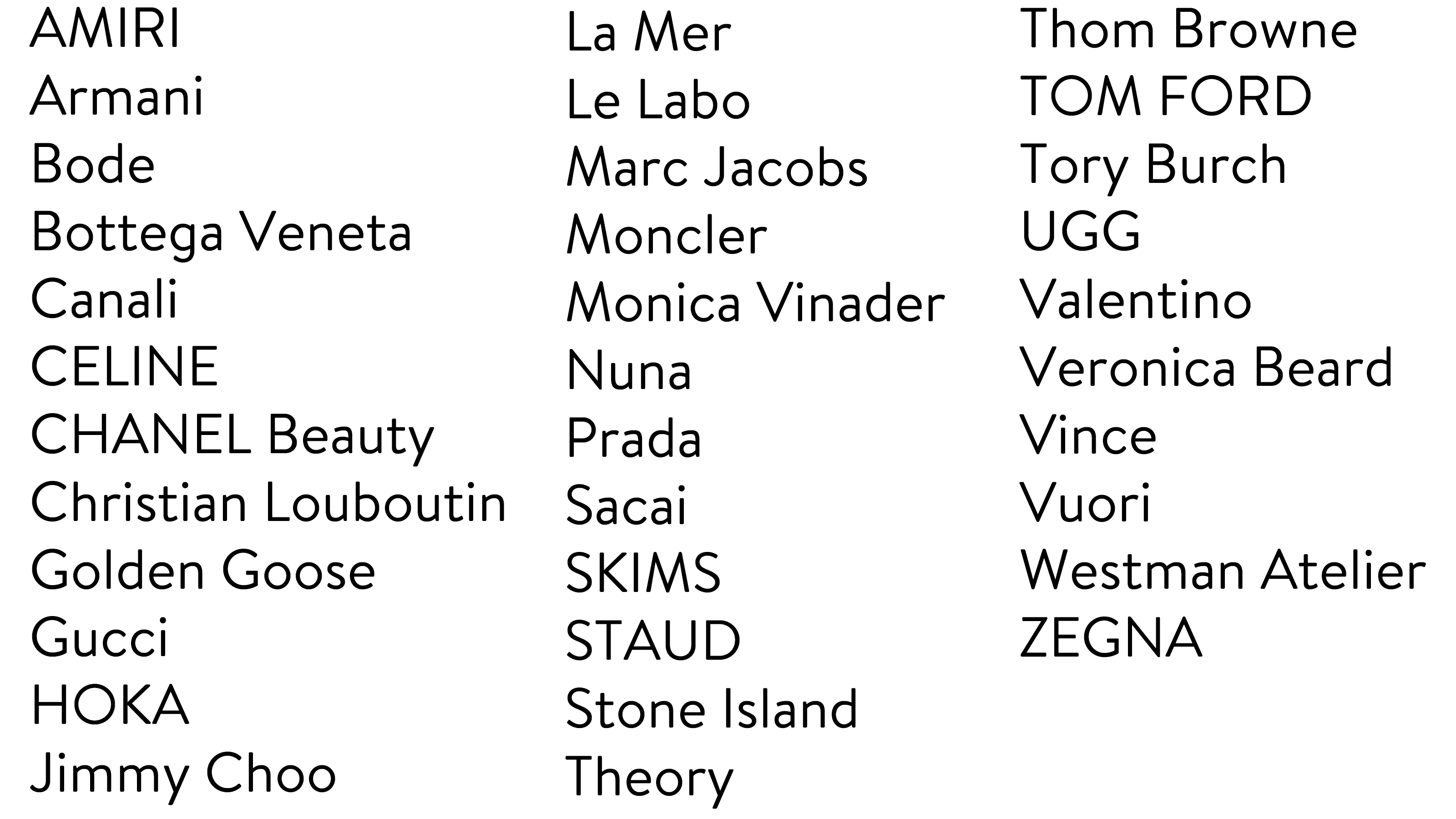 A list of some of the our favorite brands available at Nordstrom NYC.