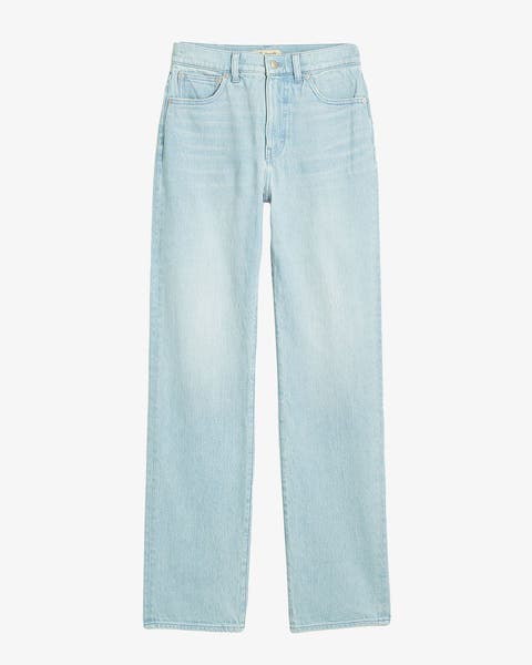 Straight-leg jeans.