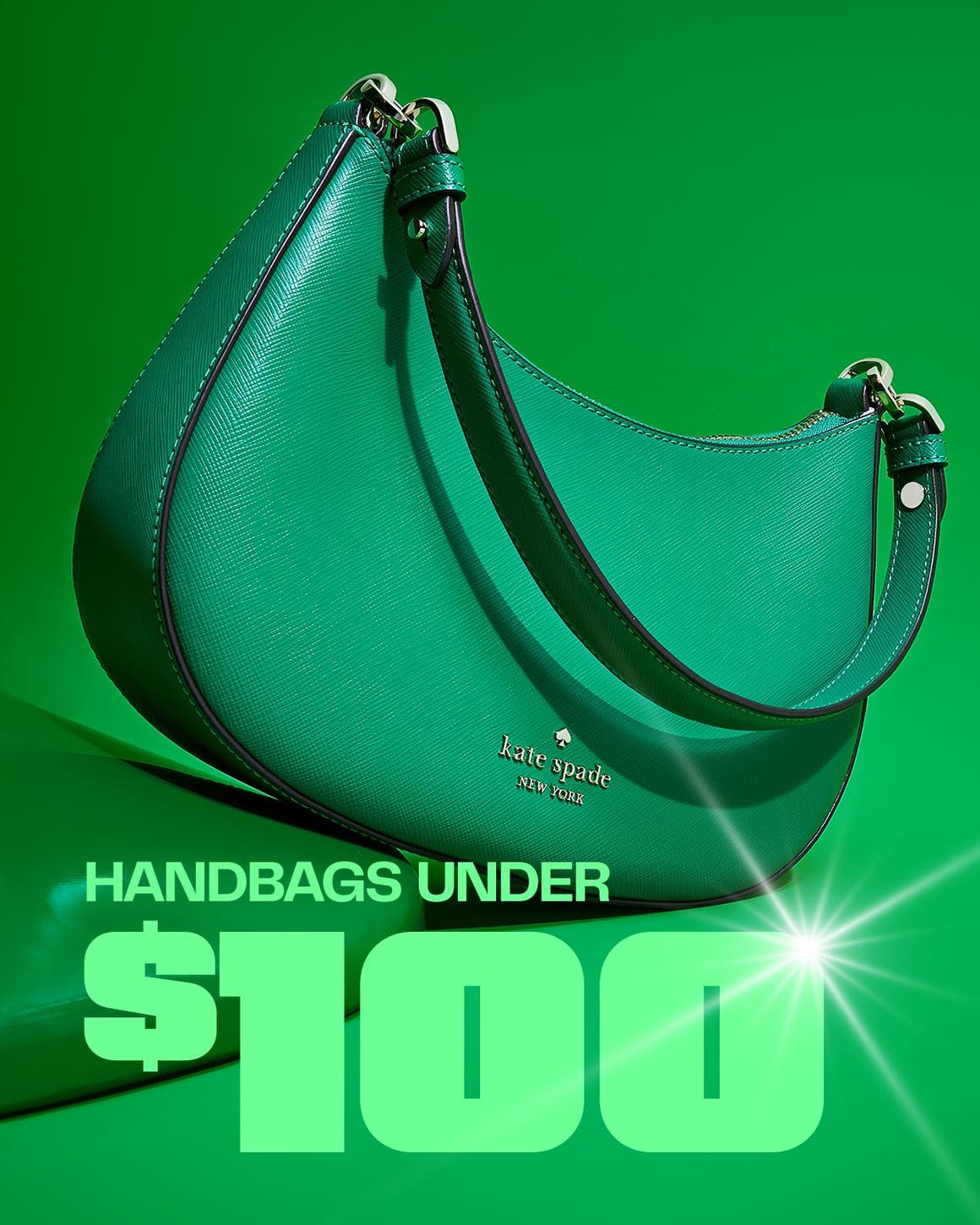 A green Kate Spade New York shoulder bag.