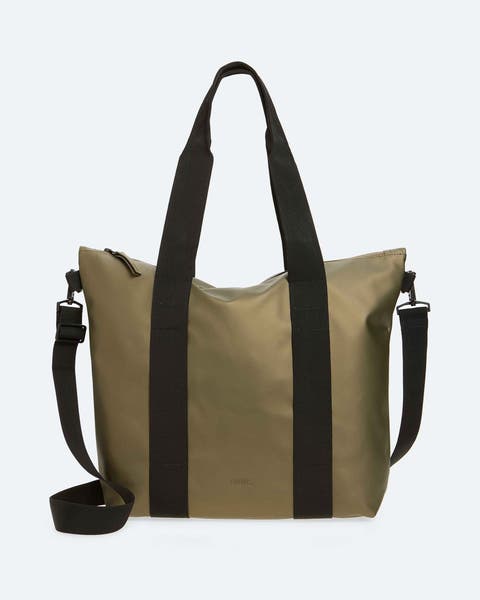 A brown and black tote.