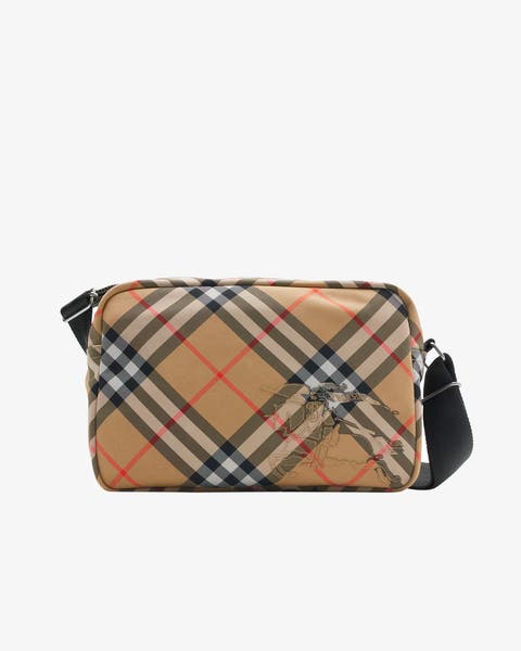 A Burberry check crossbody bag.
