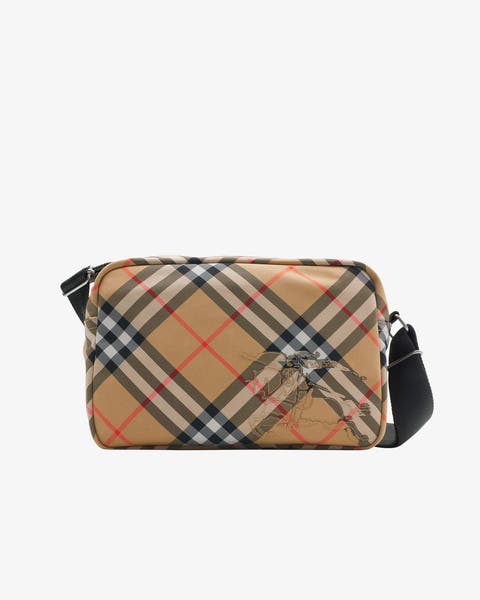 A Burberry check crossbody bag.