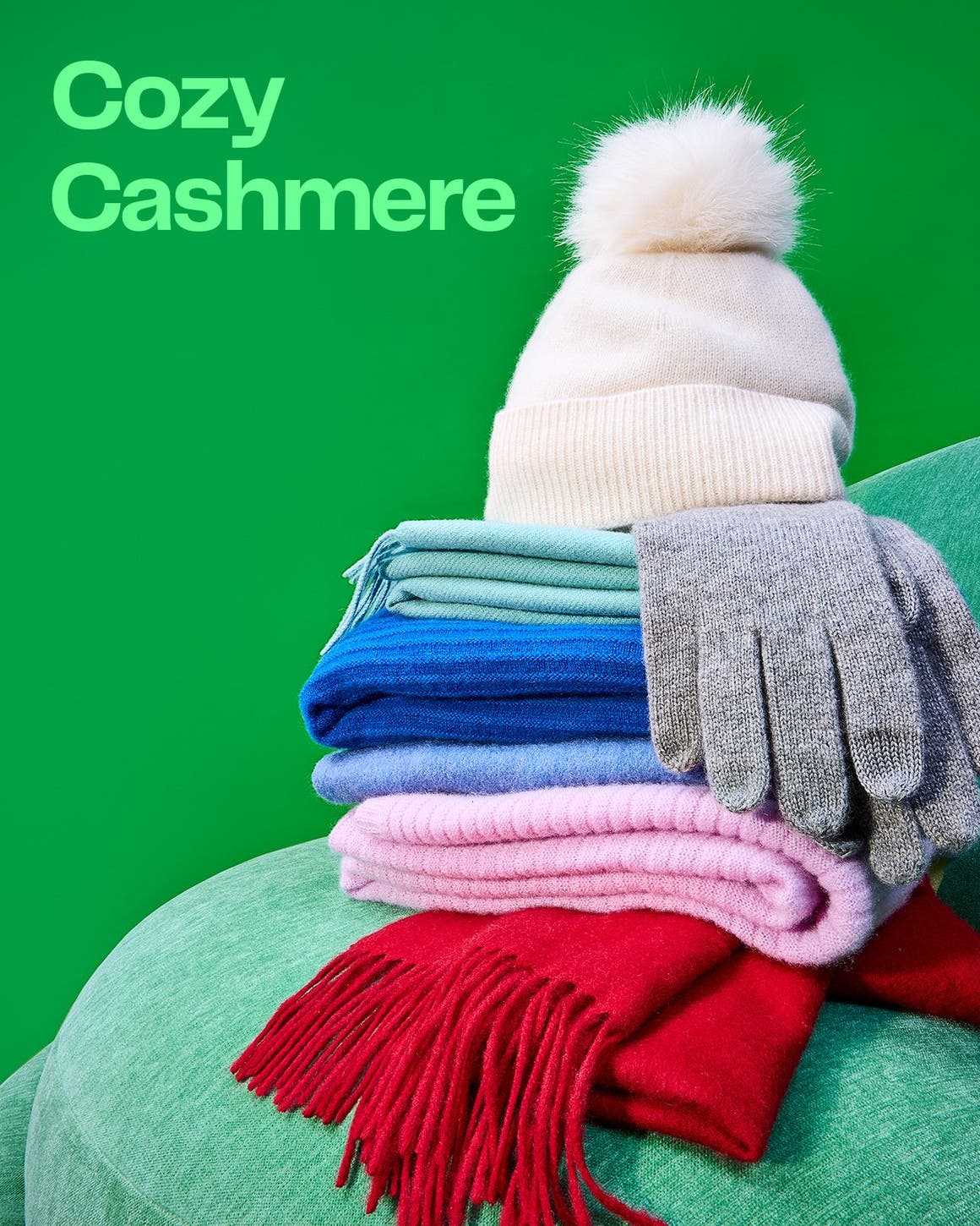 A variety of cashmere styles.