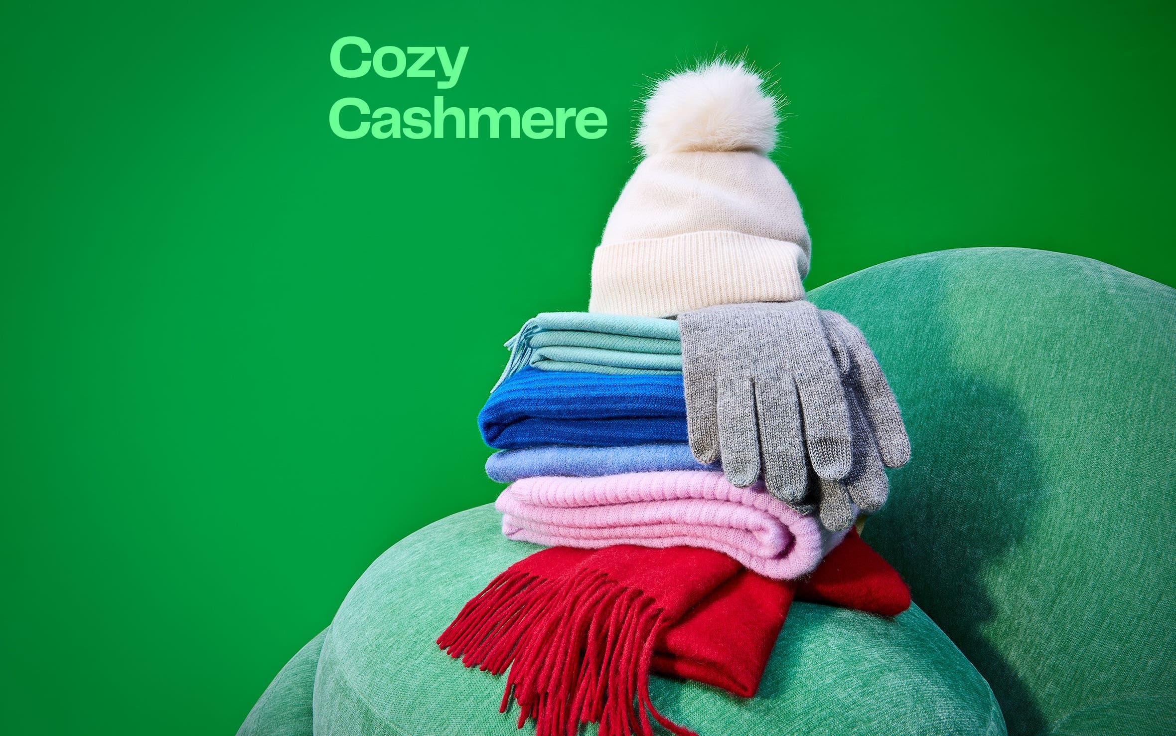 A variety of cashmere styles.