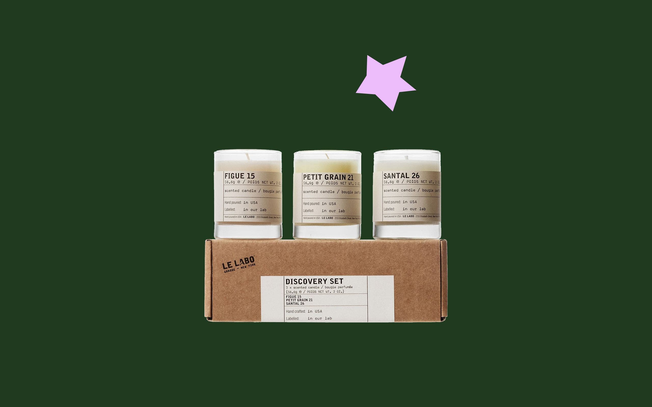 A set of three candles.