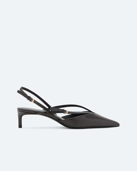 Slingback pumps.