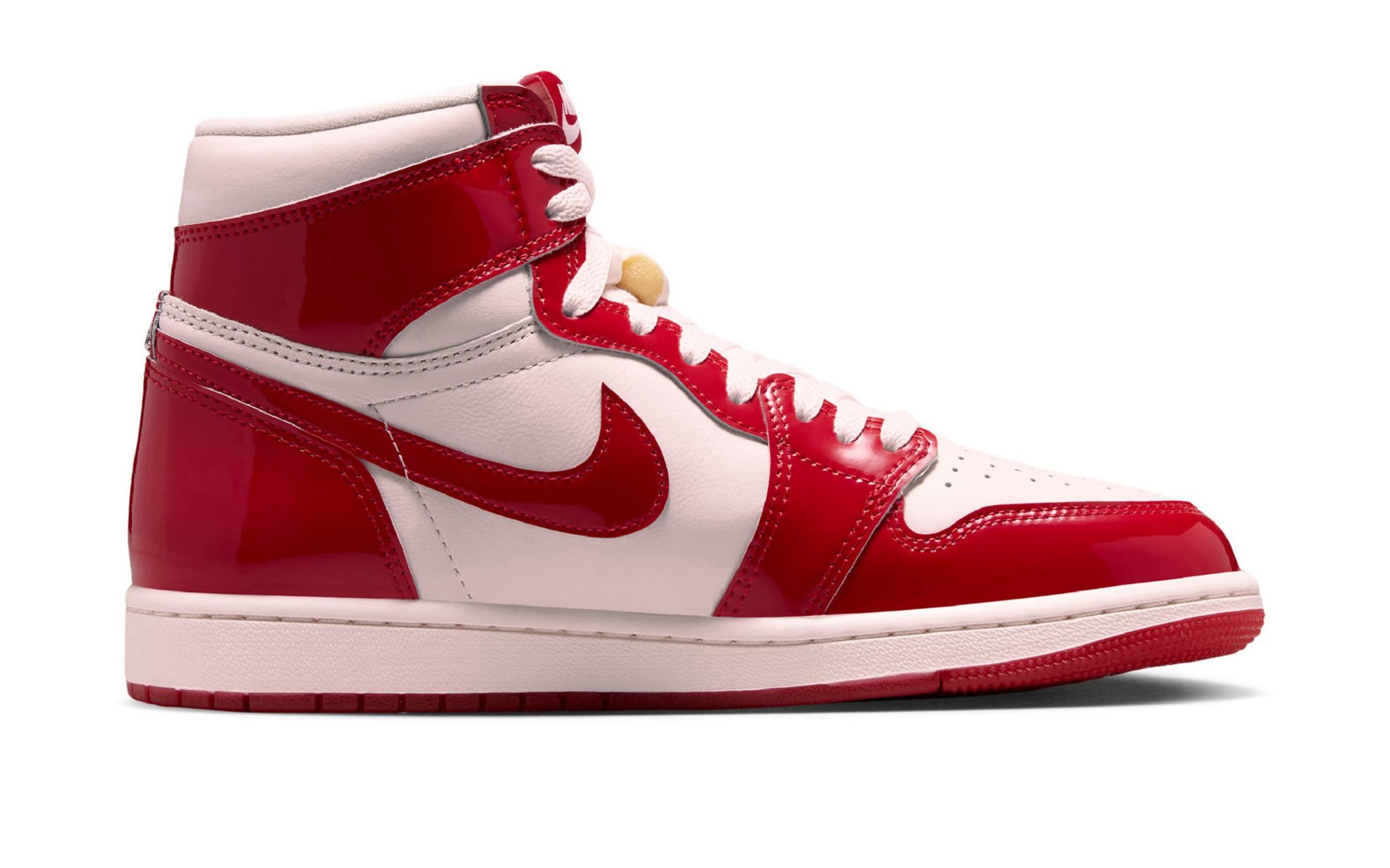 Red and Pink Jordan Sneaker.
