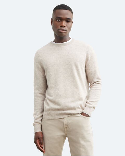 Man wearing a cashmere sweater.