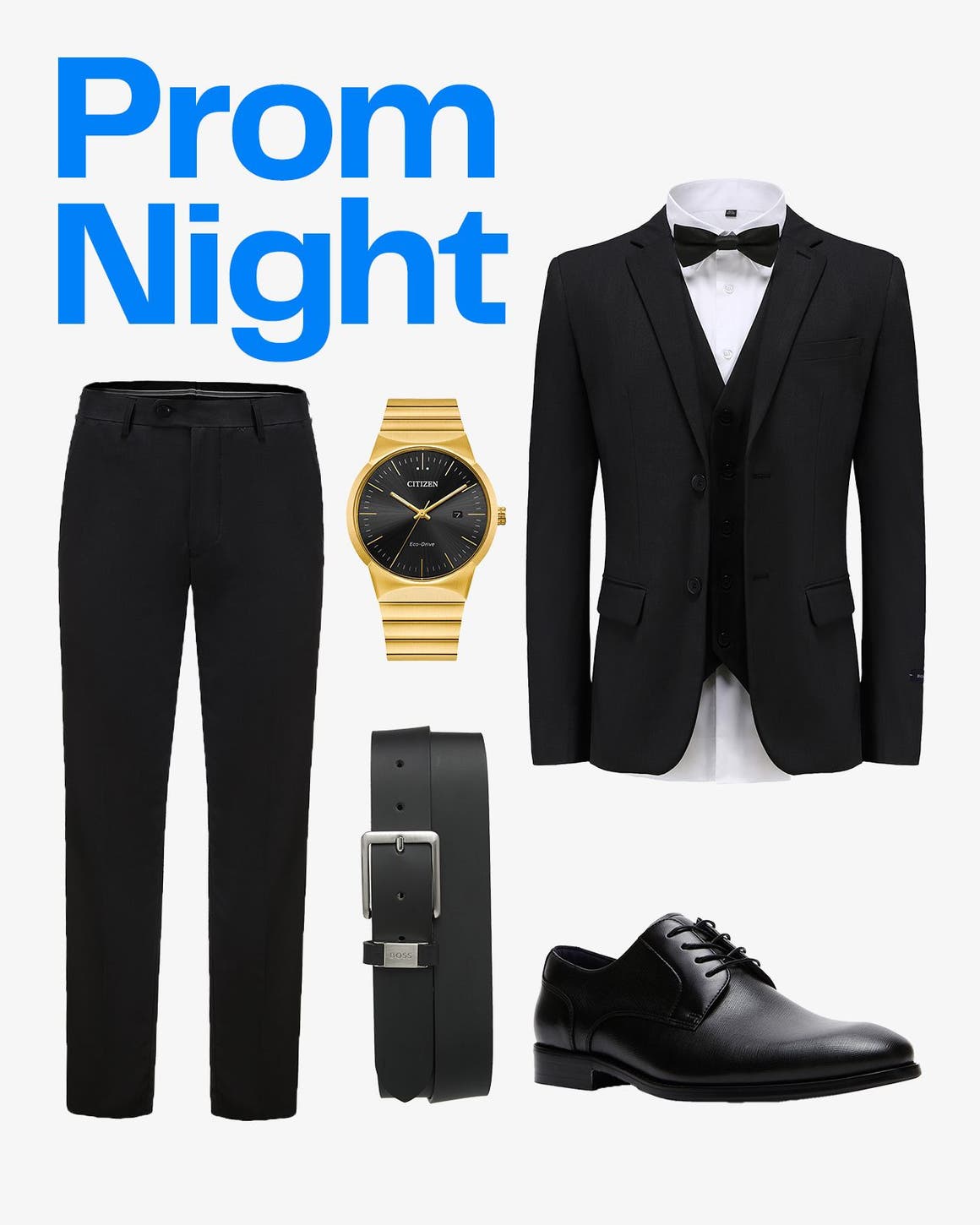 A variety of prom styles for men.
