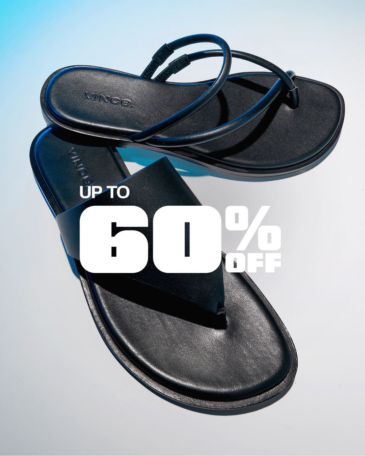 Black thong sandals.