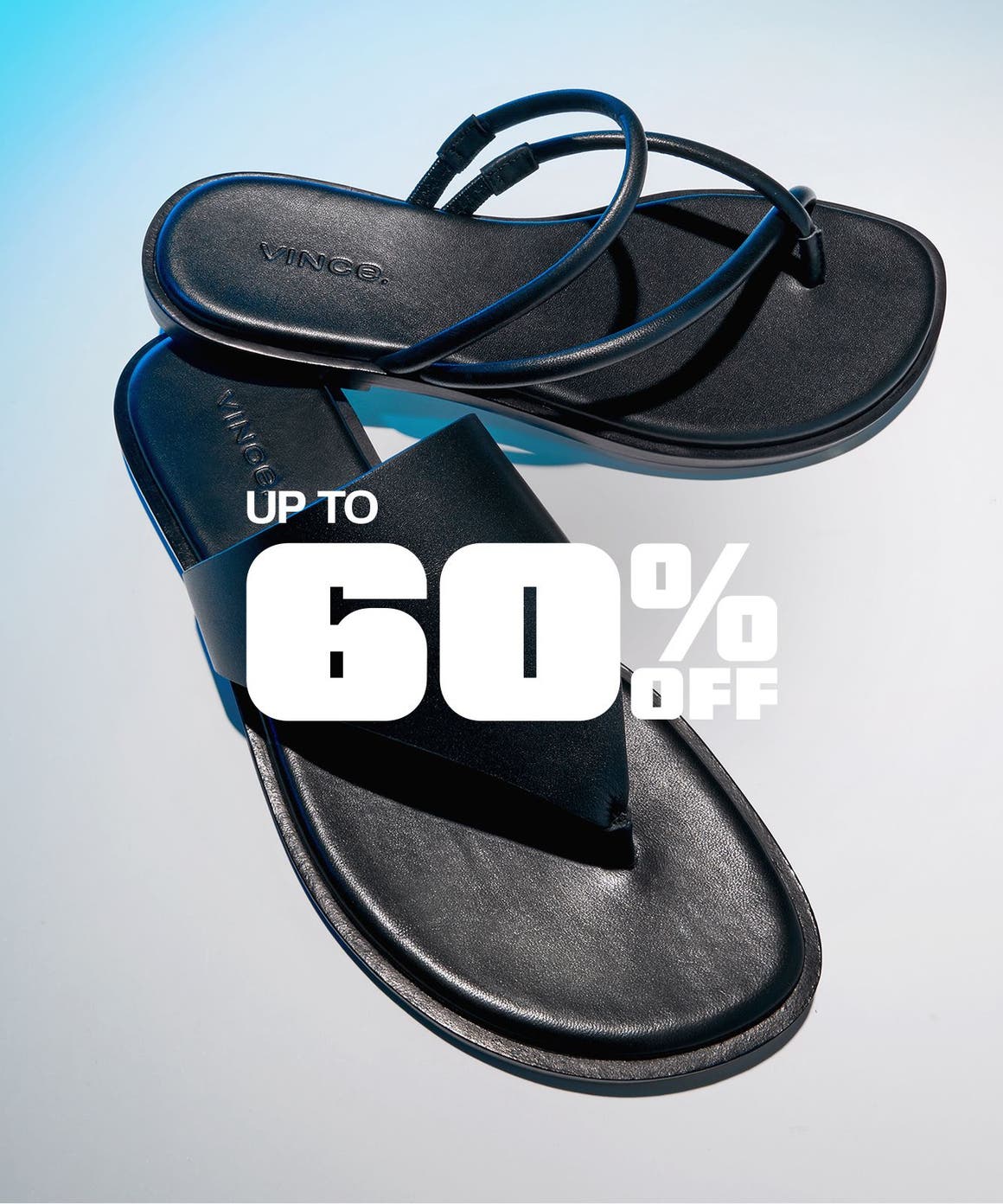 Black thong sandals.