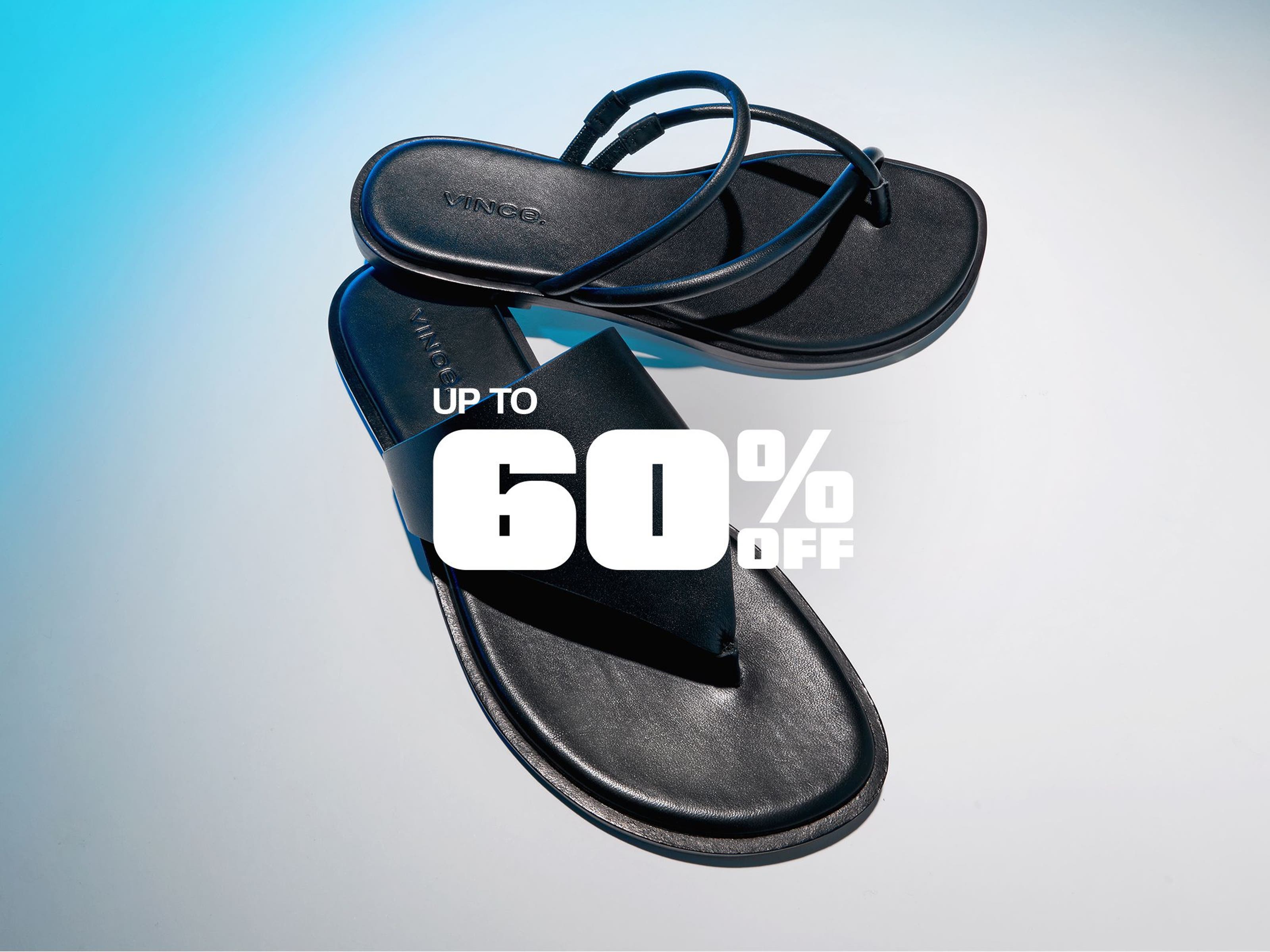 Black thong sandals.