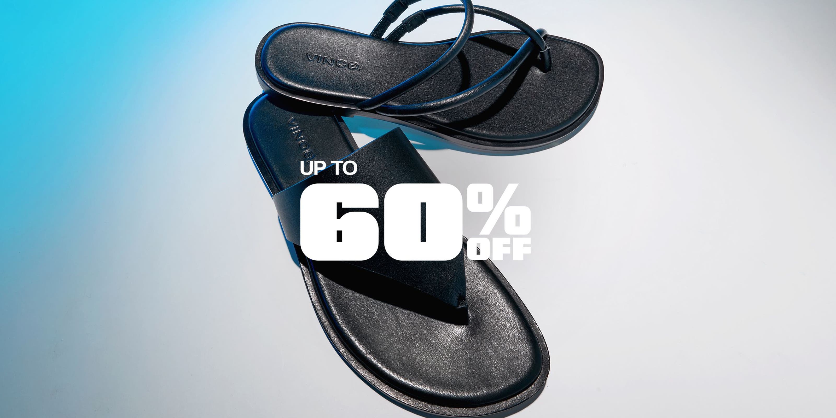 Black thong sandals.