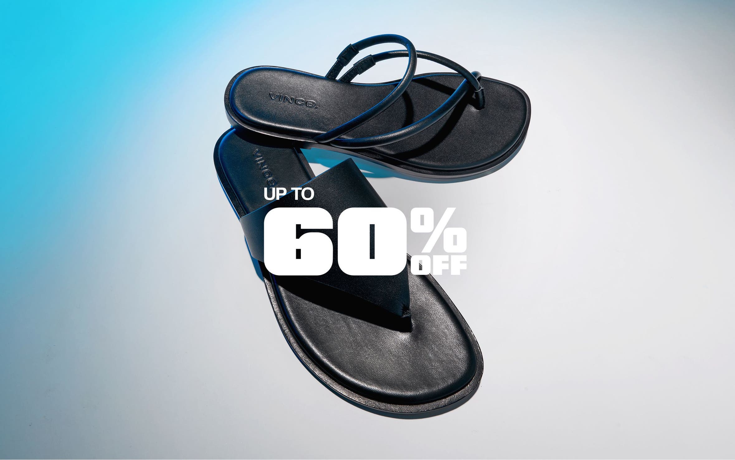 Black thong sandals.