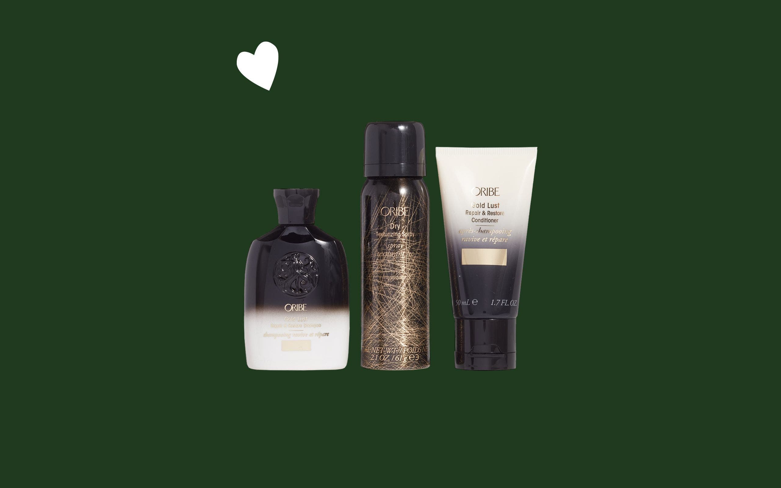 An Oribe hair care set.
