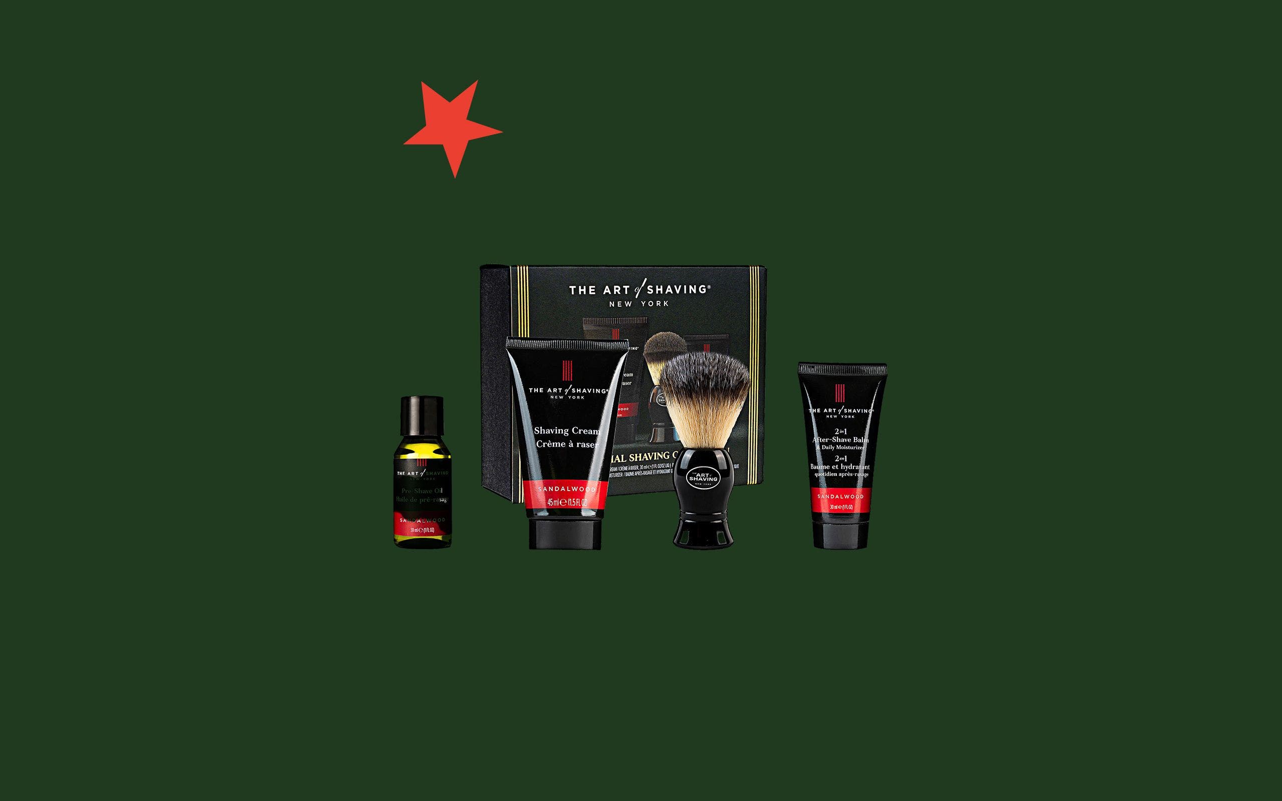 The Art of Shaving Sandalwood Essential 4-Piece Shaving Collection.