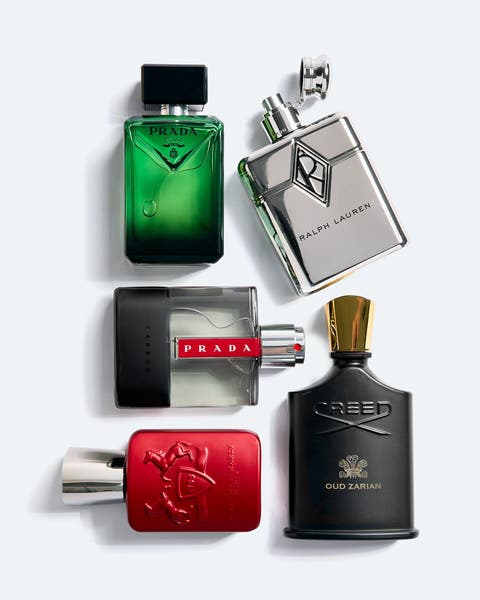 A bundle of mens fragrance bottles.