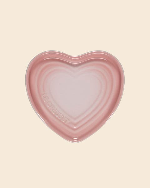 A heart-shaped Le Creuset baking dish. 