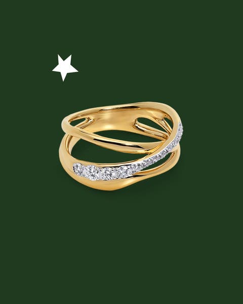 A gold and diamond ring.