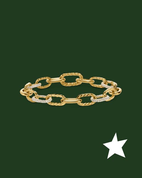 A gold and diamond bracelet.