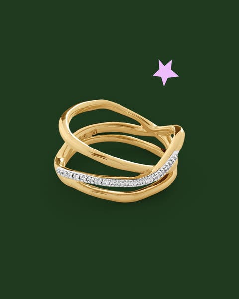 A gold and diamond ring.