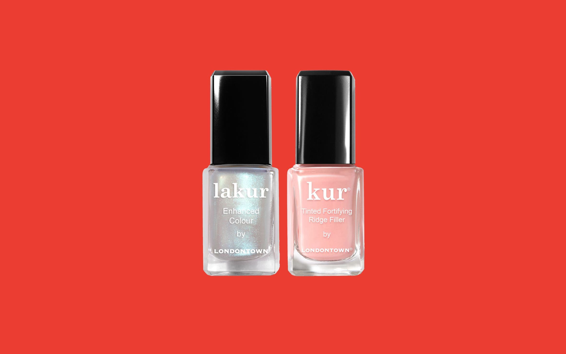Two bottles of Londontown nail polish.