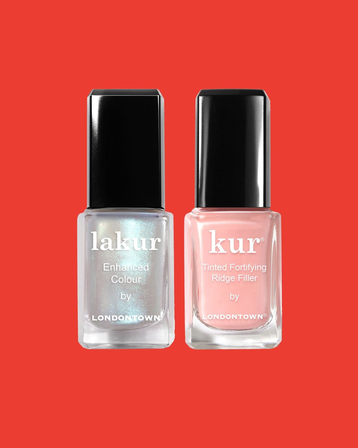 Two bottles of Londontown nail polish.